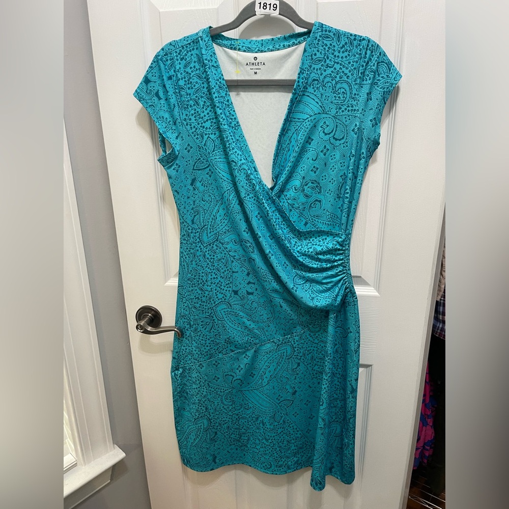 Athleta Asymmetrical Teal Dress - Picture 2 of 13